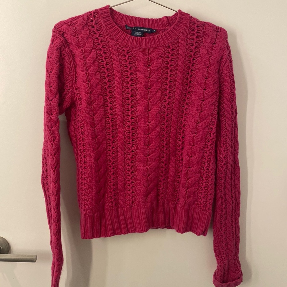 Ralph Lauren Cotton Cashmere Pink Sweater Size M